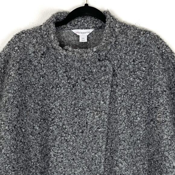 Liz Claiborne Women’s Short Sleeve Coat Wrap Charcoal XXL NWT *missing belt* - Picture 4 of 12